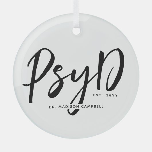 Personalisierter PsyD-Doktor der Psychologie Ornament Aus Glas (Vorderseite)