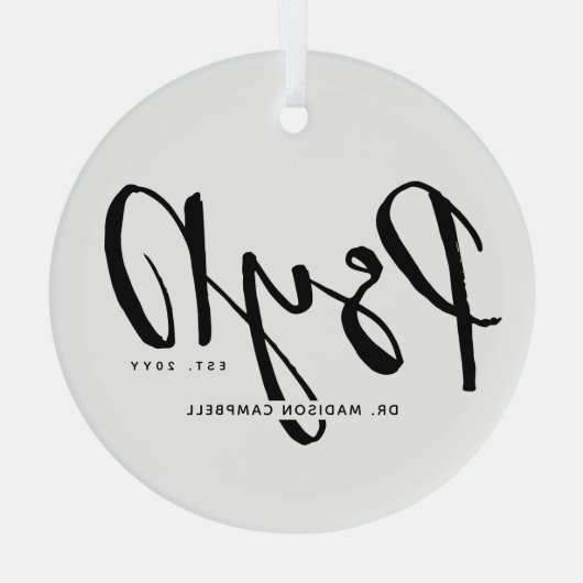 Personalisierter PsyD-Doktor der Psychologie Ornament Aus Glas (Rückseite)