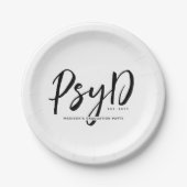 Personalisierter PsyD-Doktor der Psychologie Pappteller (Vorderseite)