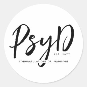 Personalisierter PsyD-Doktor der Psychologie Runder Aufkleber
