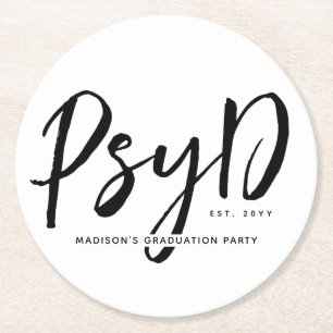 Personalisierter PsyD-Doktor der Psychologie Runder Pappuntersetzer