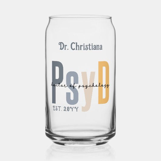 Personalisierter PsyD Doktor des Psychologie-Absch Dosenglas (Vorderseite)