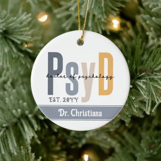 Personalisierter PsyD Doktor des Psychologie-Absch Keramik Ornament (Baum)