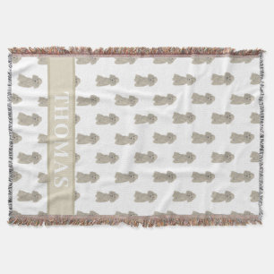 Personalisierter Pudel (Grau Silber)  Decke