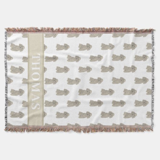 Personalisierter Pudel (Grau Silber) Decke (Vorderseite)