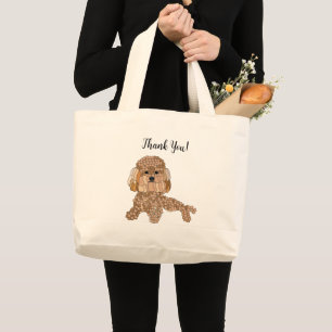 Personalisierter Pudel Hund Jumbo Stoffbeutel