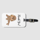 Personalisierter Pudel-Hund-Reise Gepäckanhänger (Vorderseite (Horizontal))