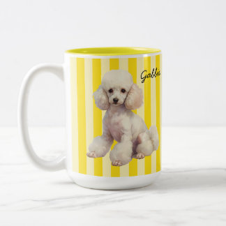 Personalisierter Pudel | Hunde-Kaffeebecher Zweifarbige Tasse