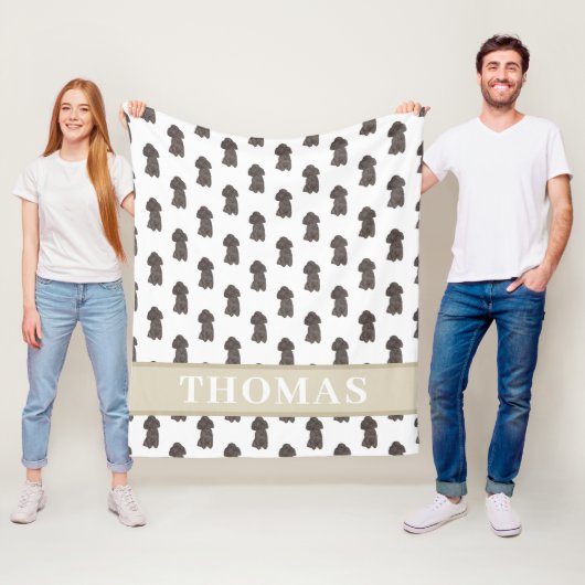 Personalisierter Pudel (Schwarz) Fleecedecke (Beispiel)