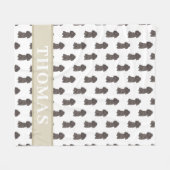 Personalisierter Pudel (Schwarz) Fleecedecke (Vorderseite (Horizontal))