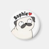 Personalisierter Pug-Magnet, benutzerdefinierter N Magnet (Vorne)