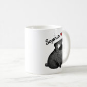 Personalisierter Pug-Mug, Schwarzer Pug benutzerde Kaffeetasse (VorderseiteRechts)