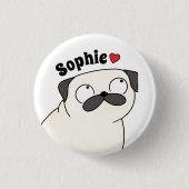Personalisierter Pug-Name-Tastenpin, benutzerdefin Button (Vorderseite)