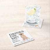 Personalisierter Puggle-Hund Hochzeit Rechteckiger Pappuntersetzer (Vor Ort)