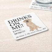 Personalisierter Puggle-Hund Hochzeit Rechteckiger Pappuntersetzer (angewinkelt)