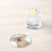 Personalisierter Puggle-Hund Hochzeit Runder Pappuntersetzer (Vor Ort)