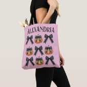 Personalisierter Pumpkin-Bow Pink Halloween Tasche (Von Nahem)