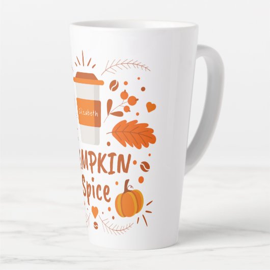 Personalisierter Pumpkin-Gewürzkaffee, Herbstlaub Milchtasse (Rechte Ecke)