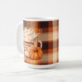 Personalisierter Pumpkin-GewürzLatte Kaffeetasse (Vorderseite Links)