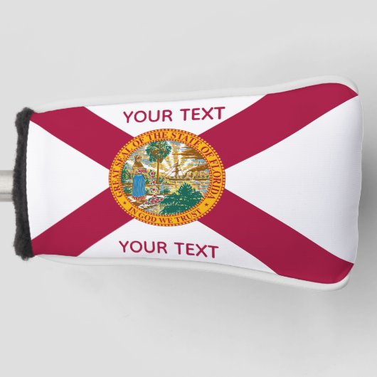 Personalisierter Putter mit Florida-Flag Golf Headcover (Vorderseite)