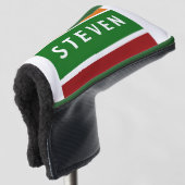 Personalisierter Putter-Name-Streifen-Badge Retro- Golf Headcover (3/4 Vorderseite)