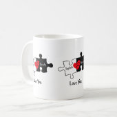 Personalisierter Puzzle-Paar-Becher Kaffeetasse (Vorderseite Links)