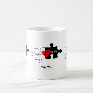Personalisierter Puzzle-Paar-Becher Kaffeetasse