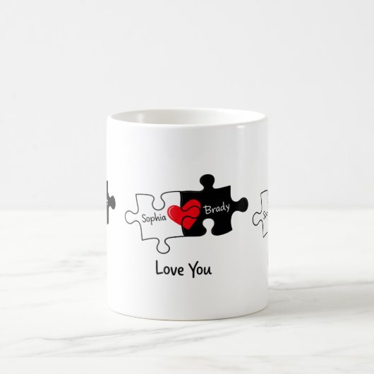 Personalisierter Puzzle-Paar-Becher Kaffeetasse (Mittel)