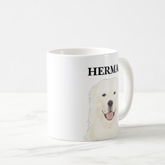 Personalisierter Pyrenäenhund Kaffeetasse (VorderseiteRechts)