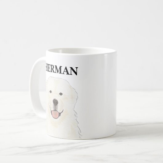 Personalisierter Pyrenäenhund Kaffeetasse (Vorderseite Links)