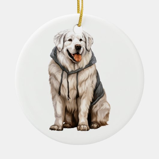 Personalisierter Pyrenäenhund Keramik Ornament (Vorne)