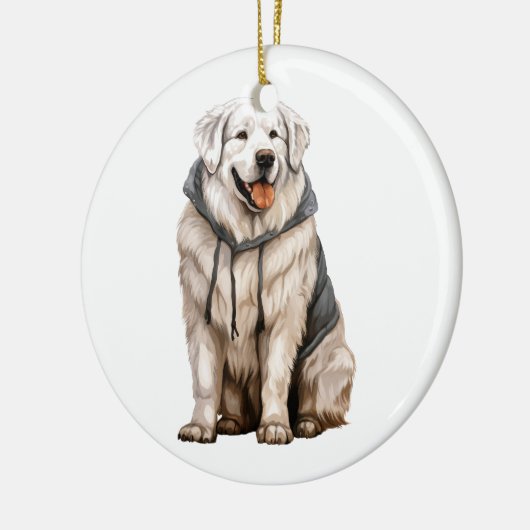 Personalisierter Pyrenäenhund Keramik Ornament (Links)