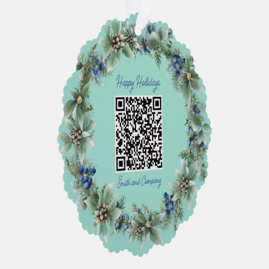 Personalisierter QR Code Benutzerdefinierter URL H Ornament Karte (Rechts)