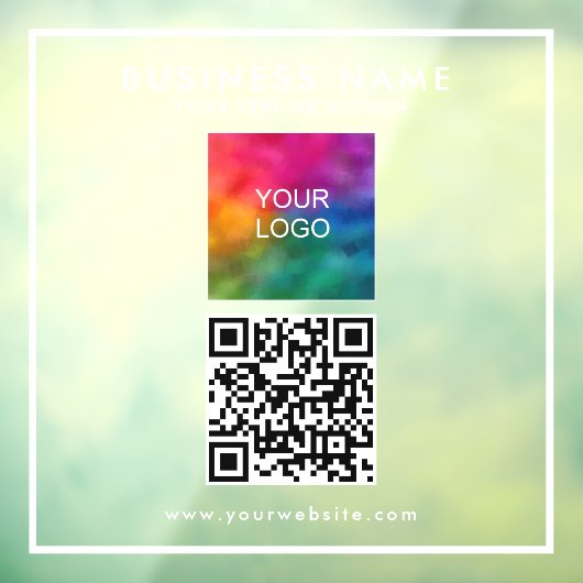Personalisierter QR-Code-Firmenlogo Fensteraufkleber (Blatt 3)