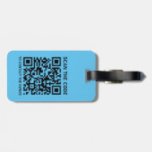 Personalisierter QR-Code für Monogramm Gepäckanhänger (Rückseite horizontal)