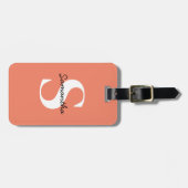 Personalisierter QR-Code für Monogramm Gepäckanhänger (Vorderseite horizontal)