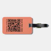 Personalisierter QR-Code für Monogramm Gepäckanhänger (Rückseite horizontal)
