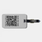 Personalisierter QR-Code für Monogramm Gepäckanhänger (Rückseite horizontal)
