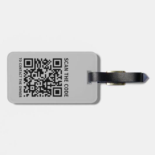 Personalisierter QR-Code für Monogramm Gepäckanhänger (Rückseite horizontal)