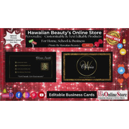 Personalisierter QR-Code für Schwarz/Gold-Glitzer- Visitenkarte