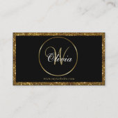 Personalisierter QR-Code für Schwarz/Gold-Glitzer- Visitenkarte (Rückseite)