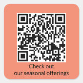 Personalisierter QR-Code-Generator-URL Quadratischer Aufkleber (Vorderseite)