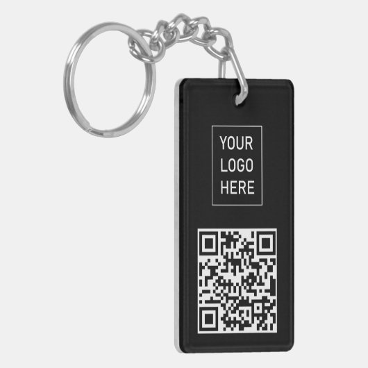 Personalisierter QR-Code Geschäftskarte Ihr Logo s Schlüsselanhänger (Vorderseite links)
