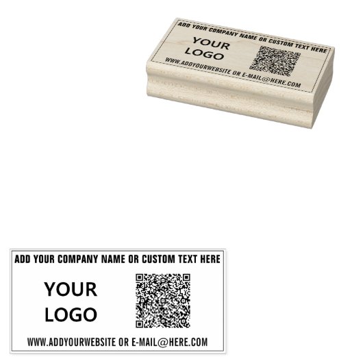 Personalisierter QR-Code-Info-Logo-Text Rubber-Bri Gummistempel (Stempel)