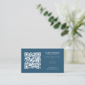 Personalisierter QR-Code Modern Blue Custom Logo Visitenkarte (Stehend Vorderseite)