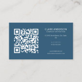 Personalisierter QR-Code Modern Blue Custom Logo Visitenkarte (Vorderseite)