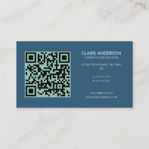 Personalisierter QR-Code Modern Blue Custom Logo Visitenkarte
