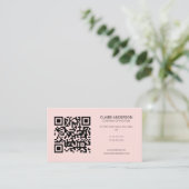 Personalisierter QR-Code Modern rosa Logo Visitenkarte (Stehend Vorderseite)