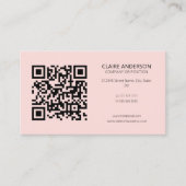 Personalisierter QR-Code Modern rosa Logo Visitenkarte (Vorderseite)