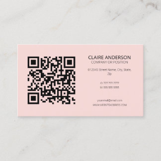 Personalisierter QR-Code Modern rosa Logo Visitenkarte